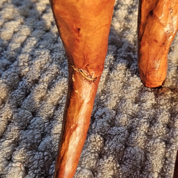 Vintage Hand Crafted Leather Wrapped Horse Figurine Statue - Picture 9 of 11